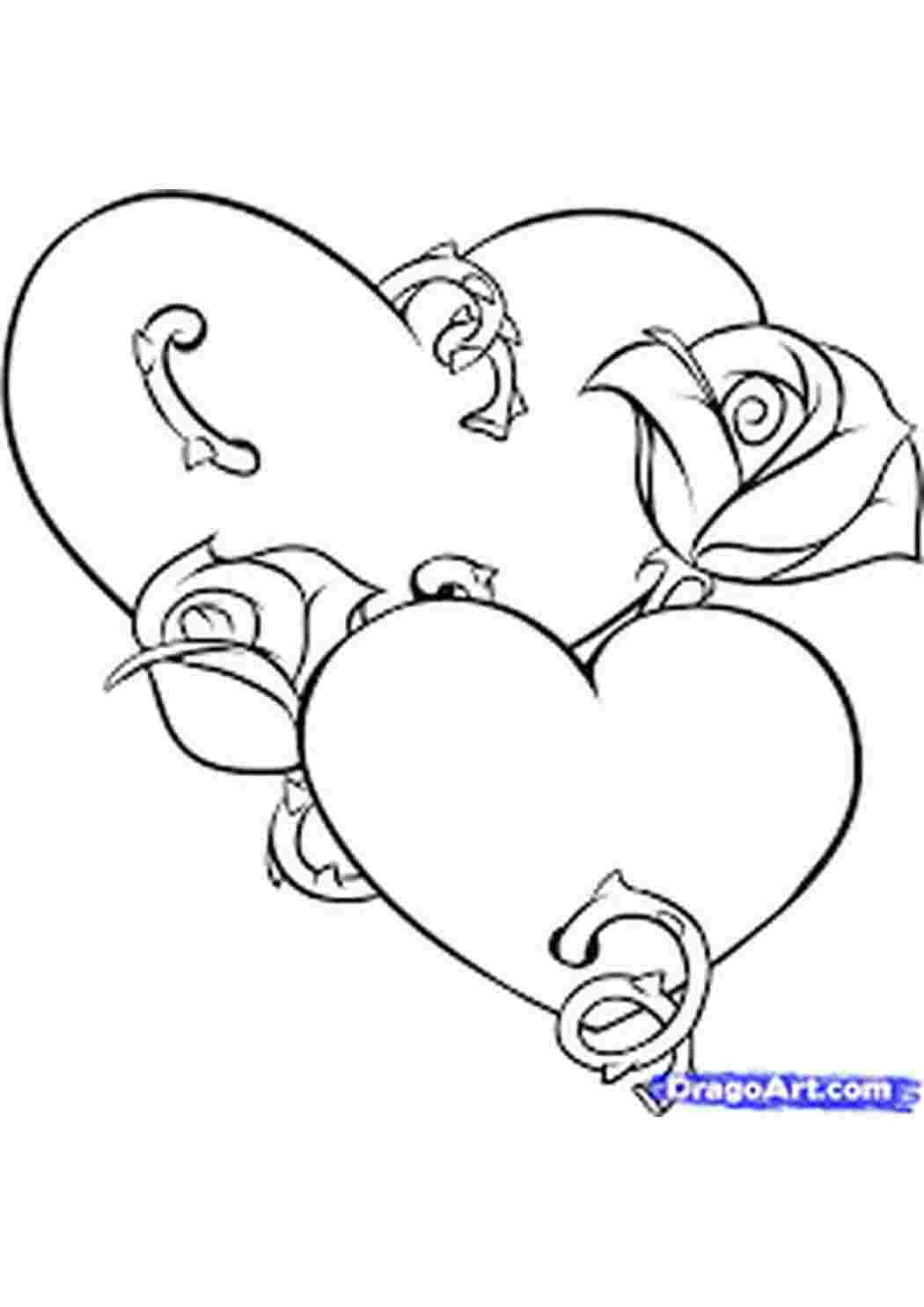 Валентинки раскраски