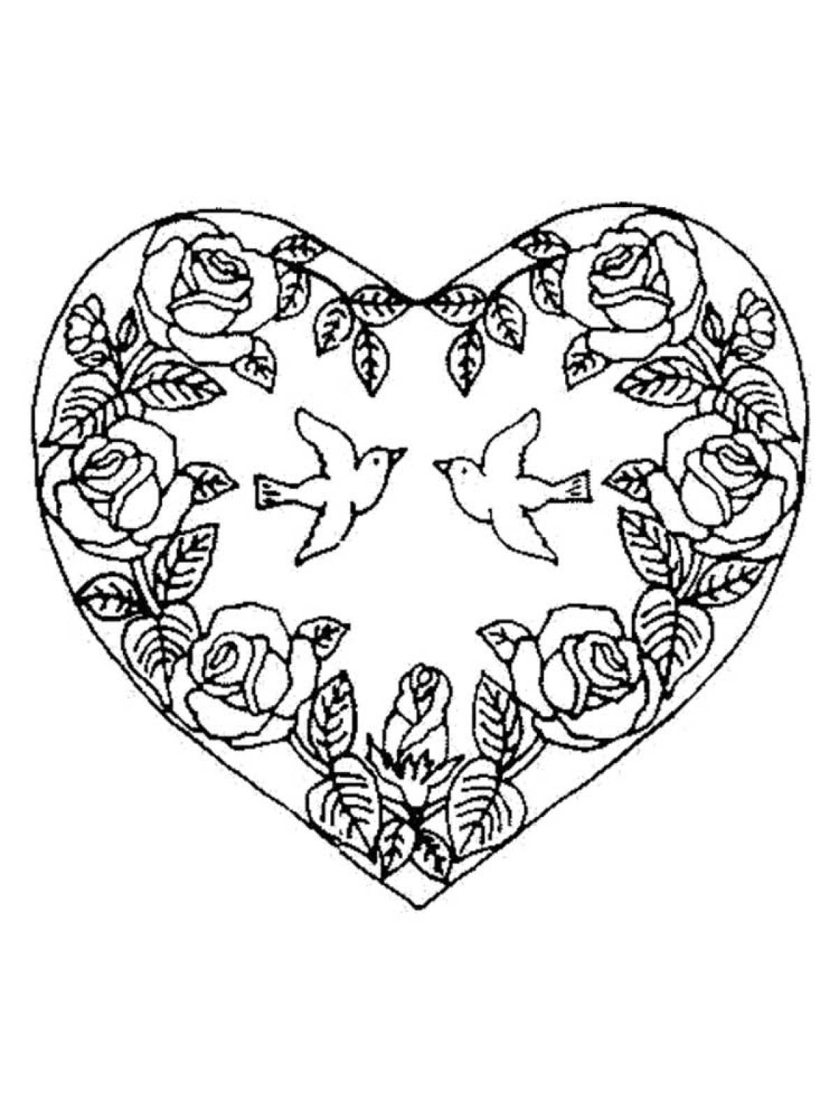 Раскраска сердечко для мамы
