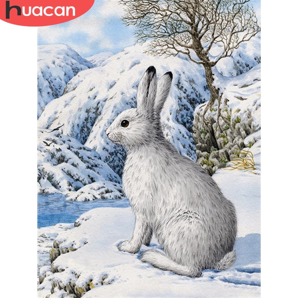 Новогодняя открытка с зайчиком