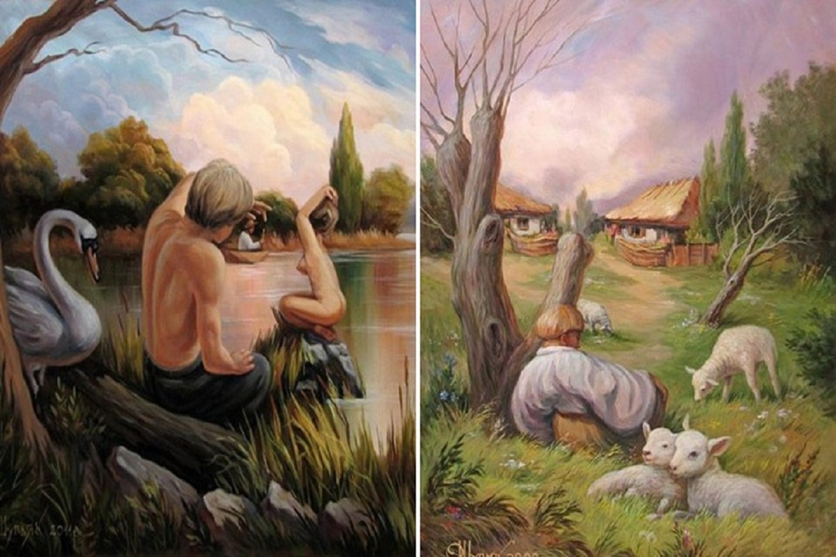 Оптическая иллюзия череп