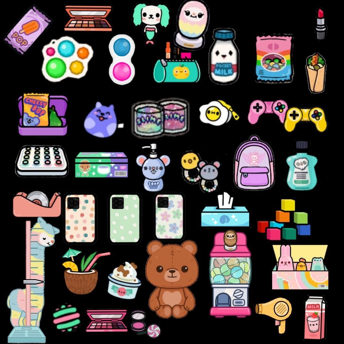 Раскраски тока бока одежда и волосы