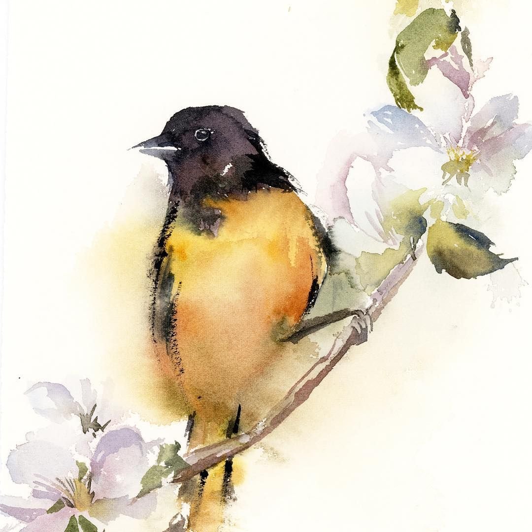 Акварельный фон с цветами