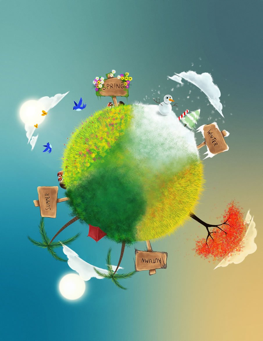 Смена времен года картина