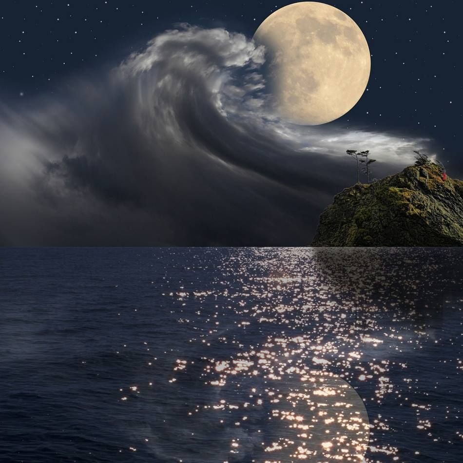 Ночь Луна море