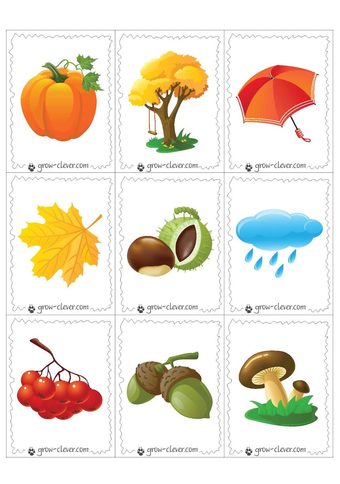 Игра Мемори осень для детей