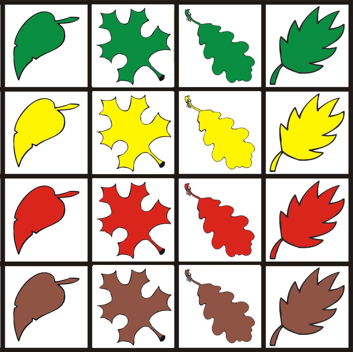 Раздаточный материал листики