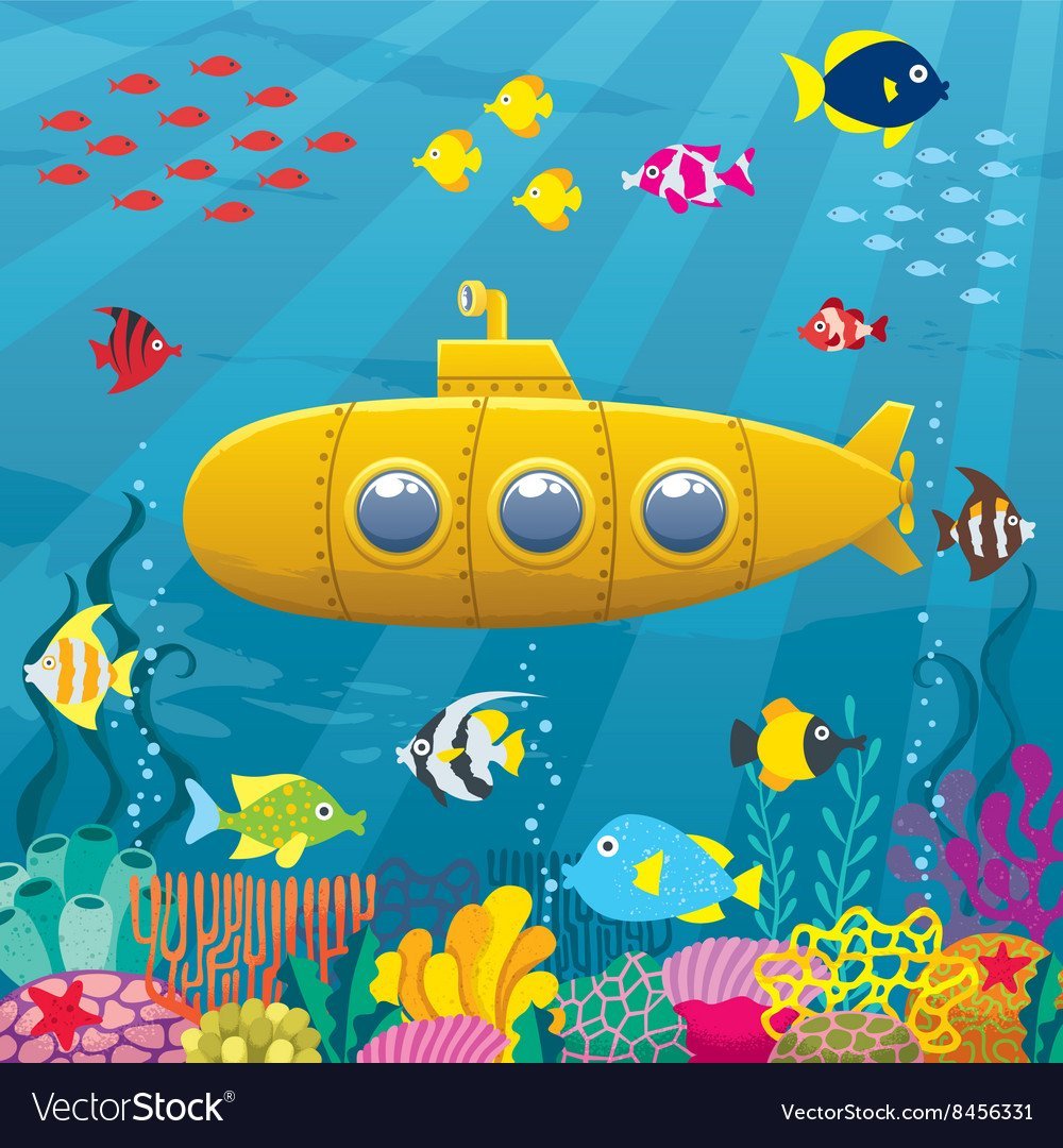 Подлодка мультяшная