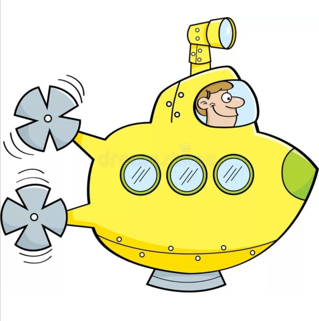 Желтая подводная лодка вектор