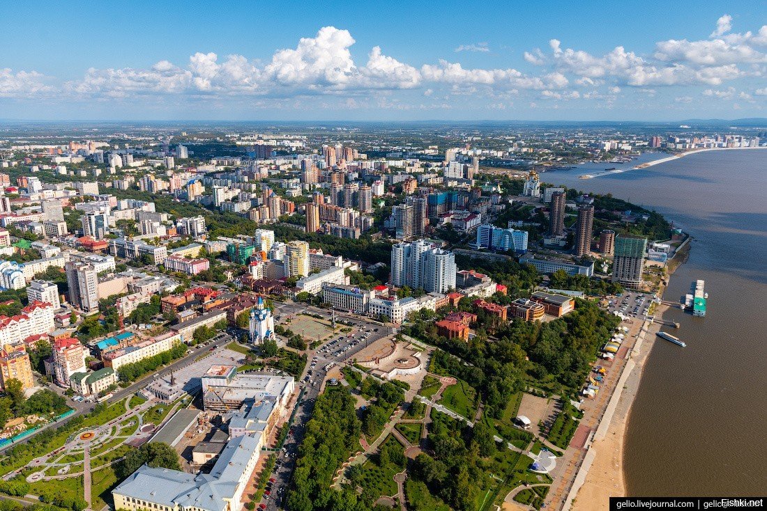 Комсомольская площадь Хабаровск вид сверху