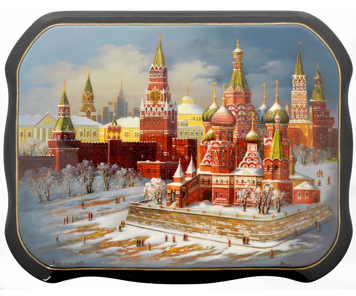 Лаковая миниатюра Федоскино Кремль Козлов