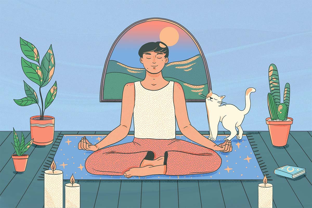 Картинки йога на природе мультяшные