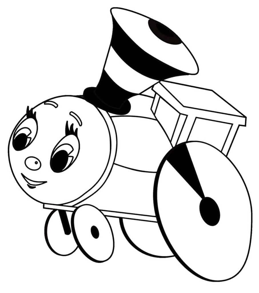 Паровозик из Ромашково разукрашка