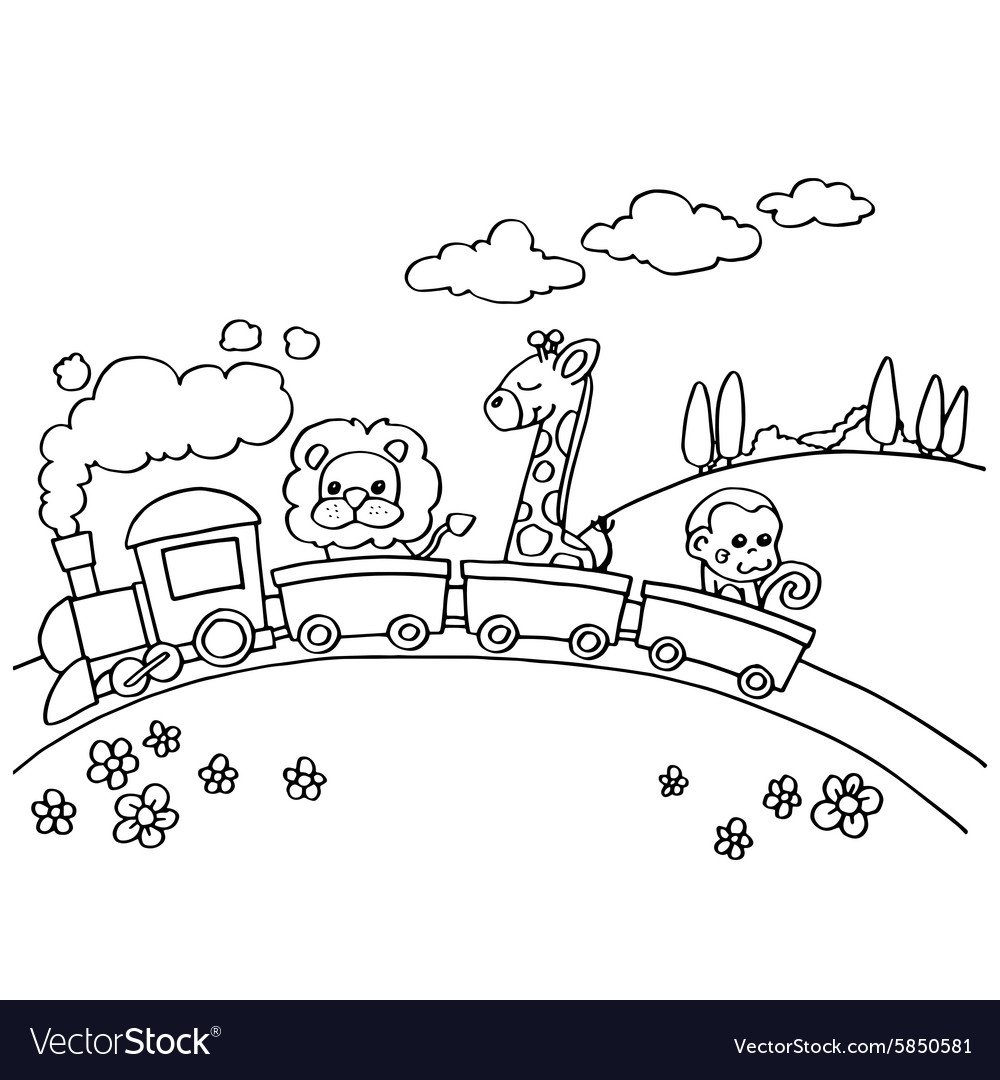 Паровозик из Ромашково раскраска для детей