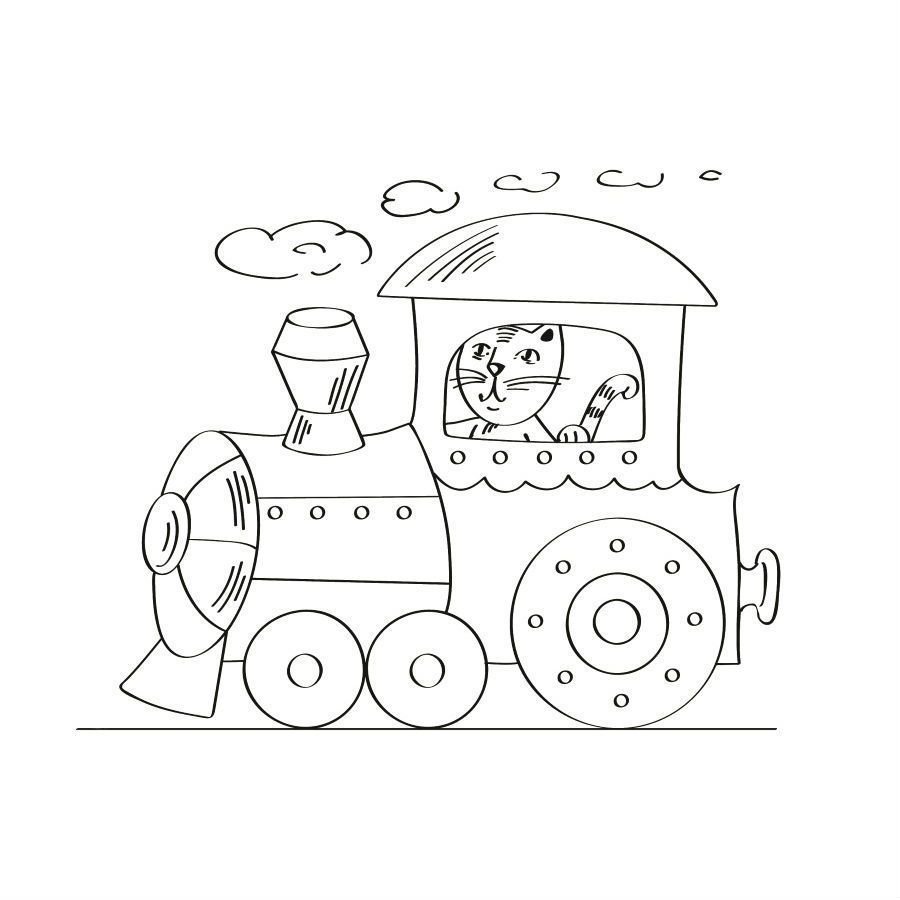 Паровозик Боб звери раскраска