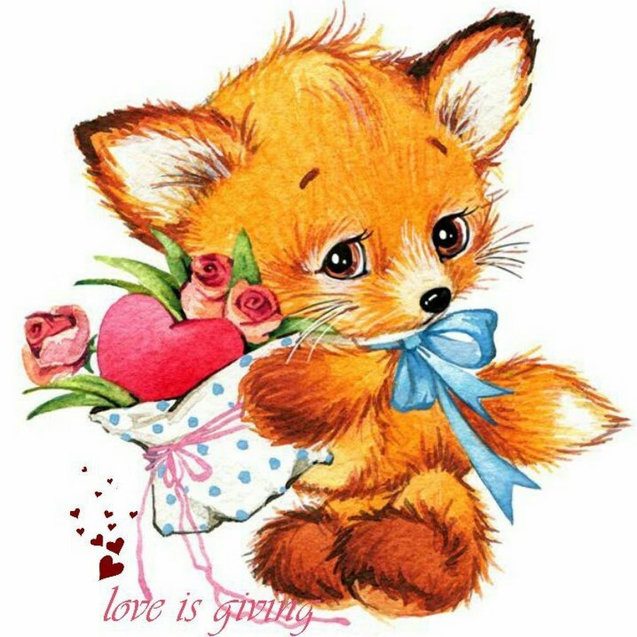 Лисица с лисенком для дошкольников