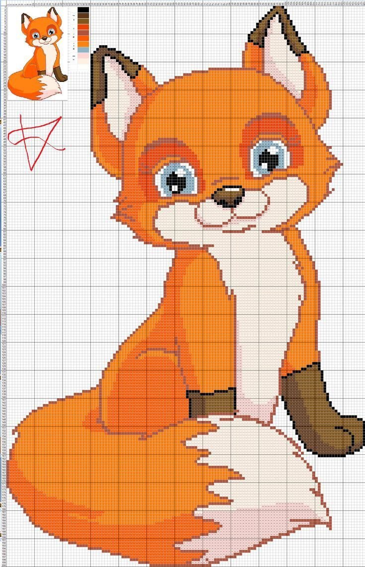 Вышивка крестом Лисенок