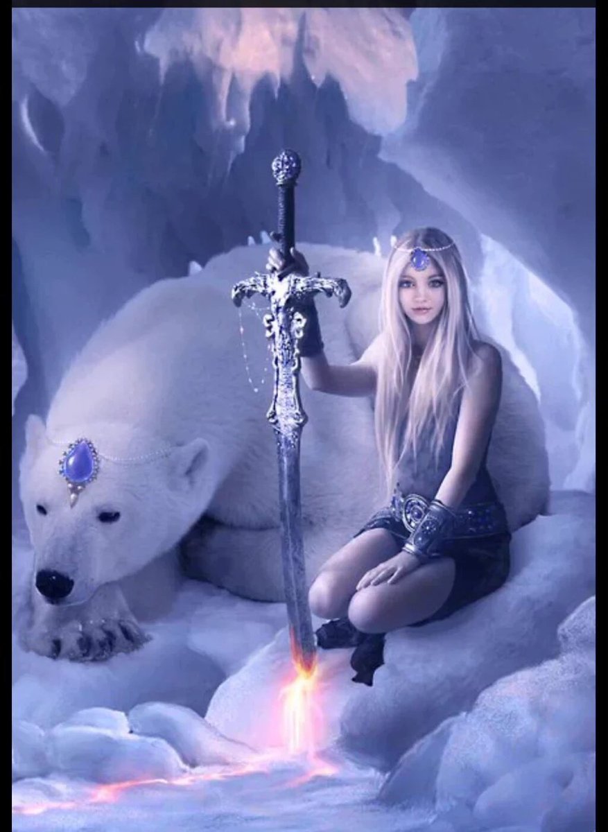 Картина медведь и девушка