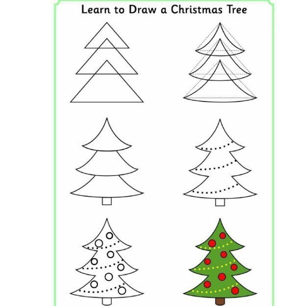 Елка тонкий контур