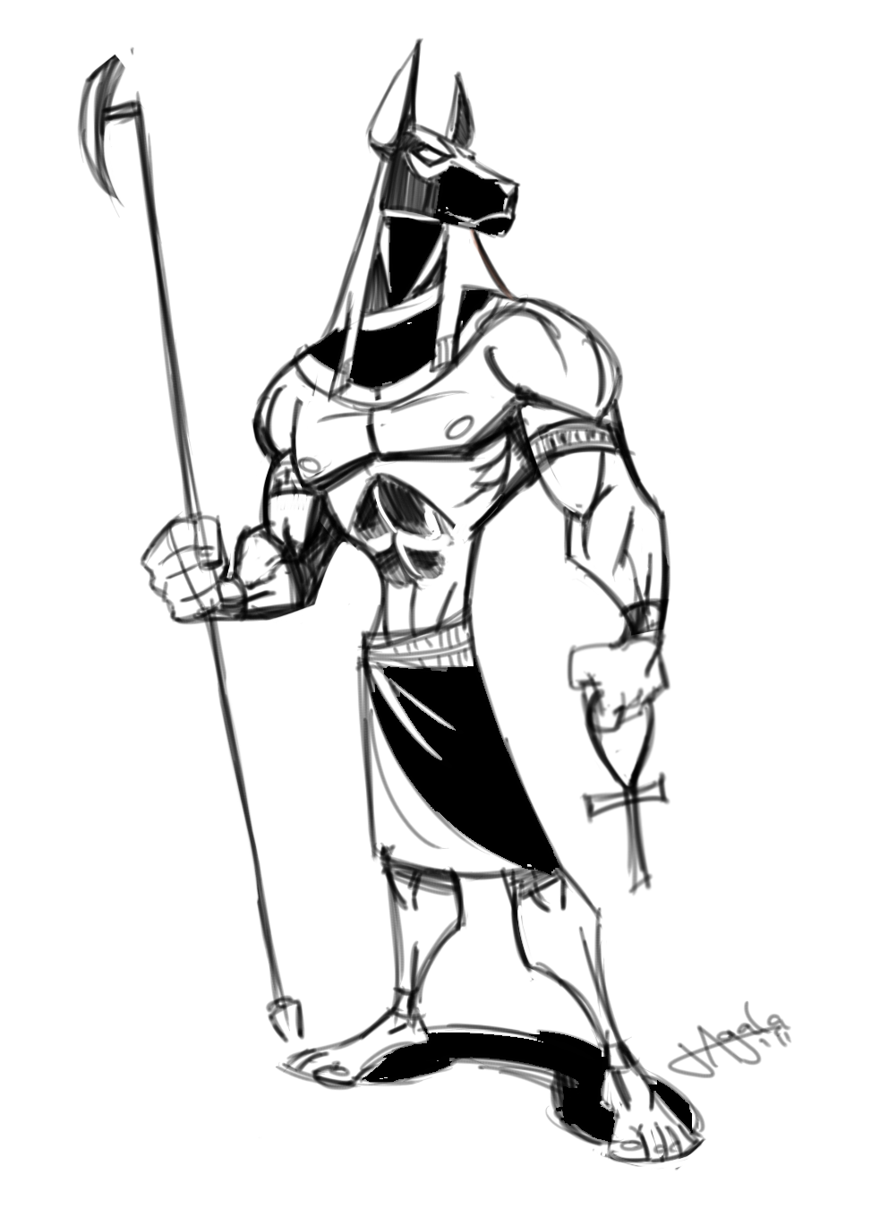 Бог Анубис в древнем Египте раскраска