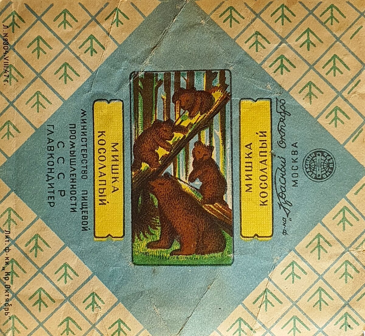 Обертки советских конфет