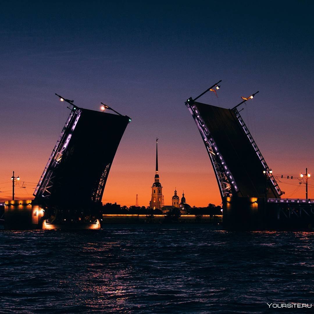 Питер мост разводной Дворцовый мост