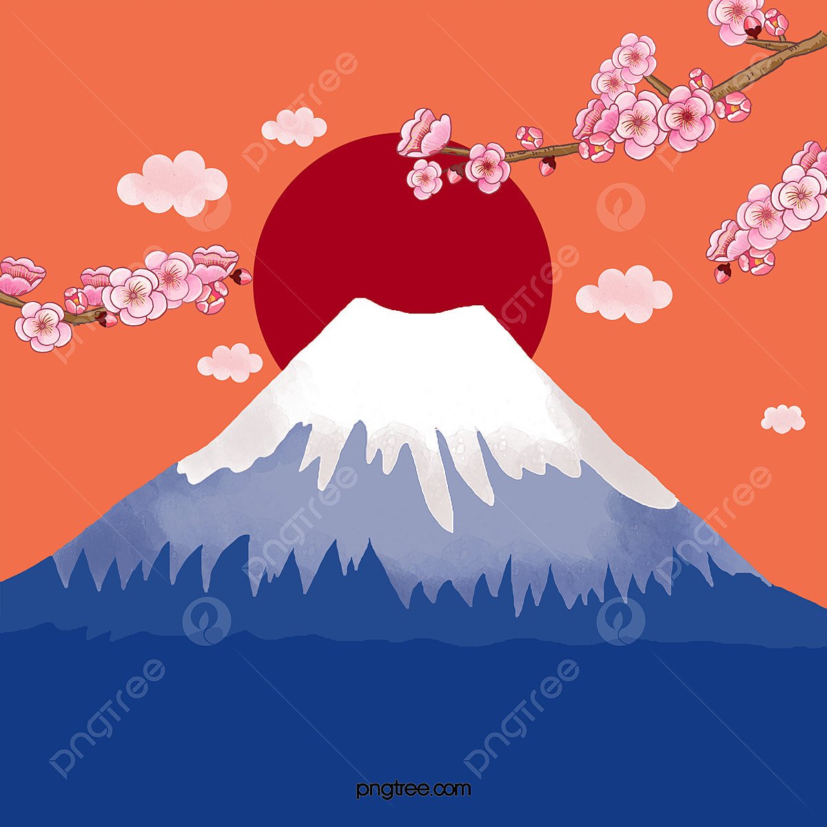 Гора Фудзияма в Японии рисунки