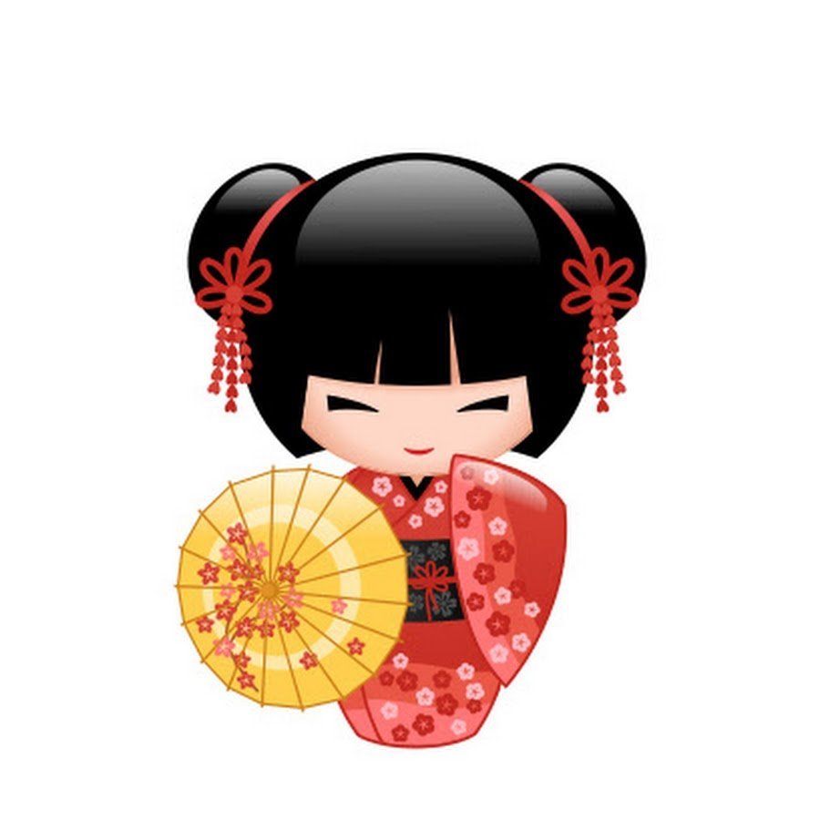 Японские куколки Кокеши рисунок