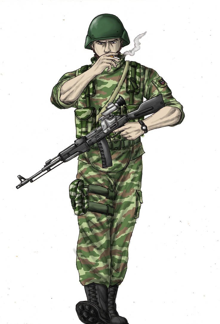 Солдат с Калашниковым арт