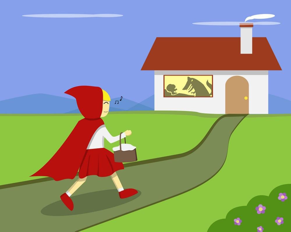 Красная шапочка идет к бабушке