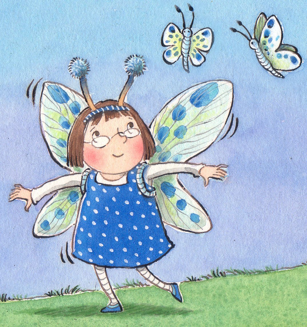 Девушка с бабочками живопись