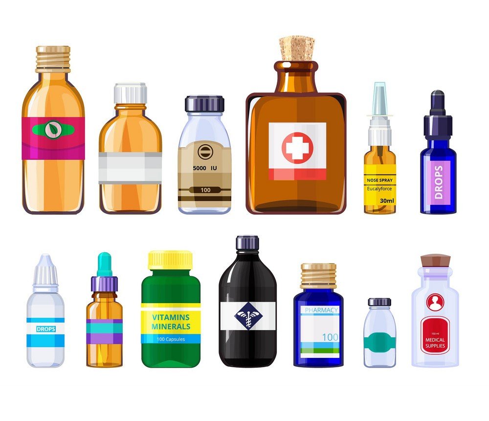 Бутылочки и склянки для зелий