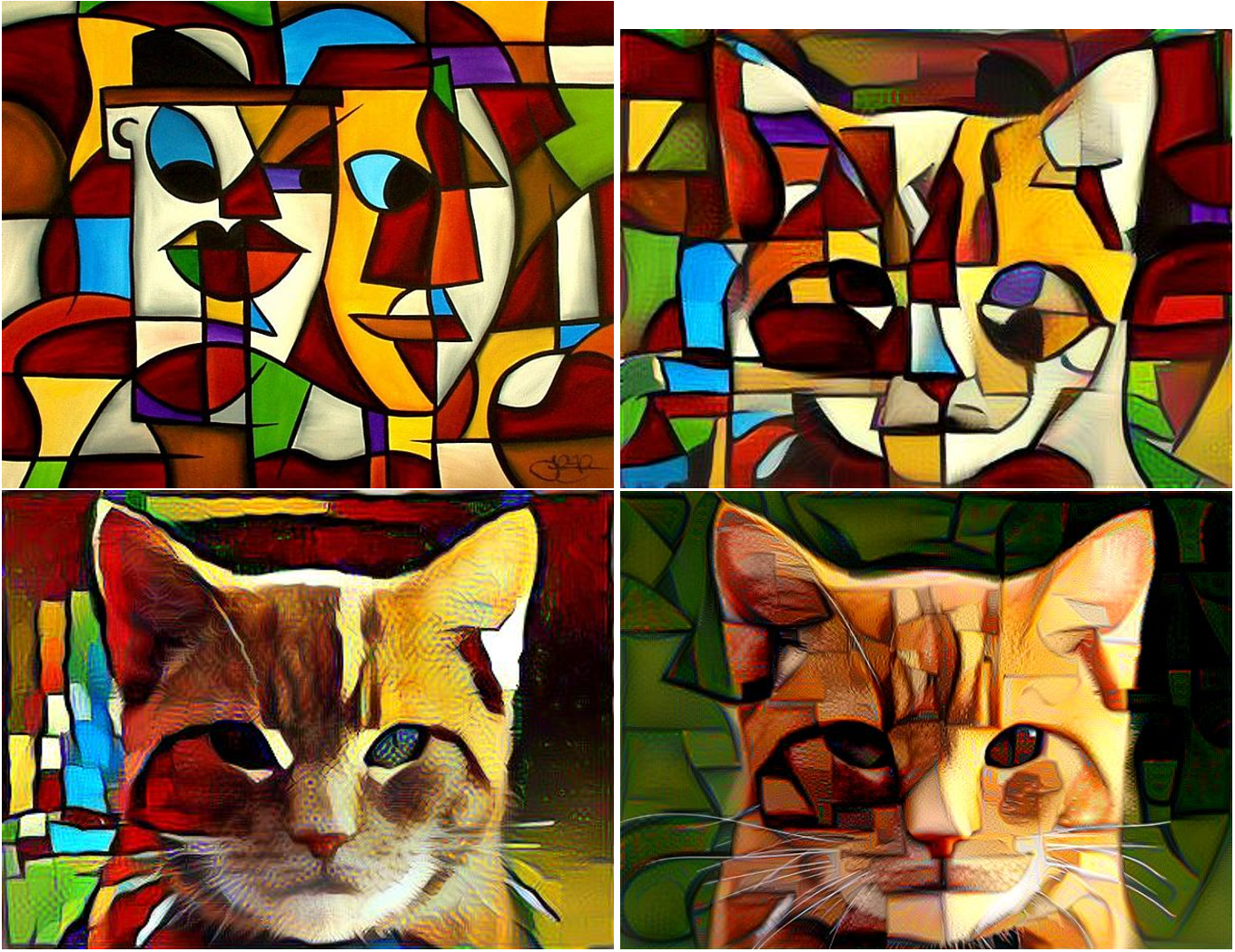 Соединить картинки нейросеть. Deep Style нейросеть. Картины в разных стилях. Разные стили живописи. Кубизм кошка.