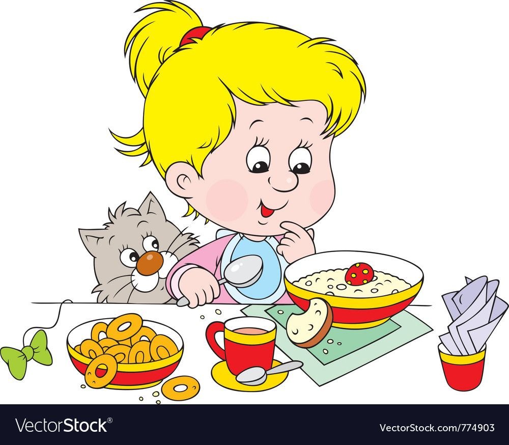 Обед в детском саду иллюстрации