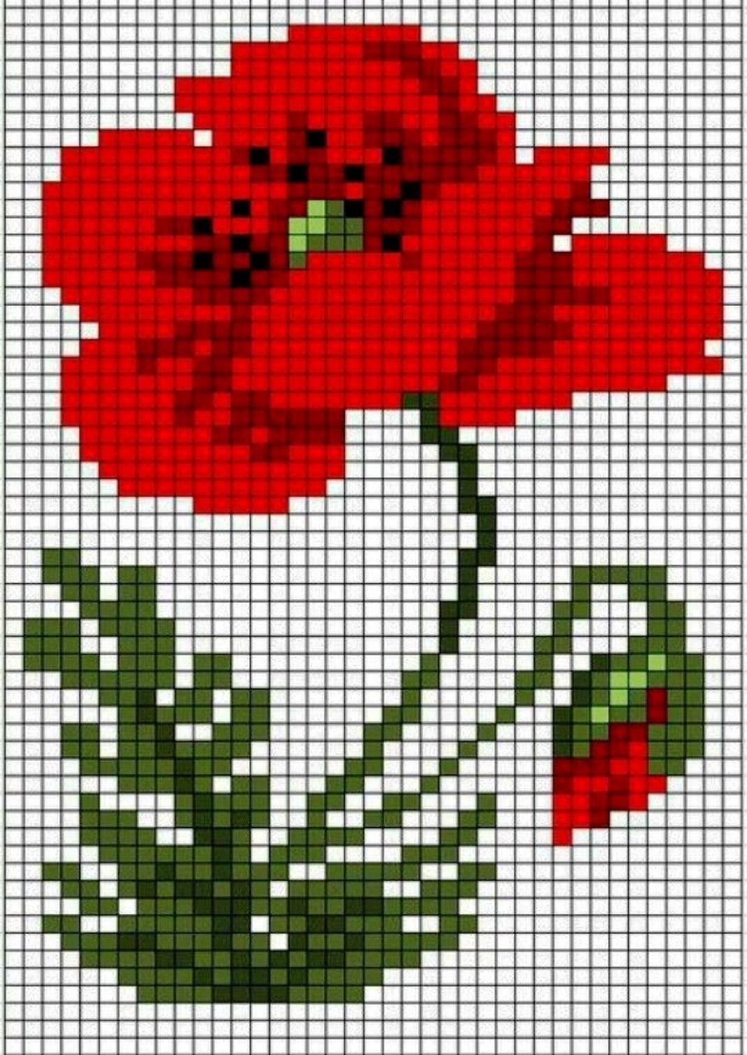 Вышивка розы бисером схема