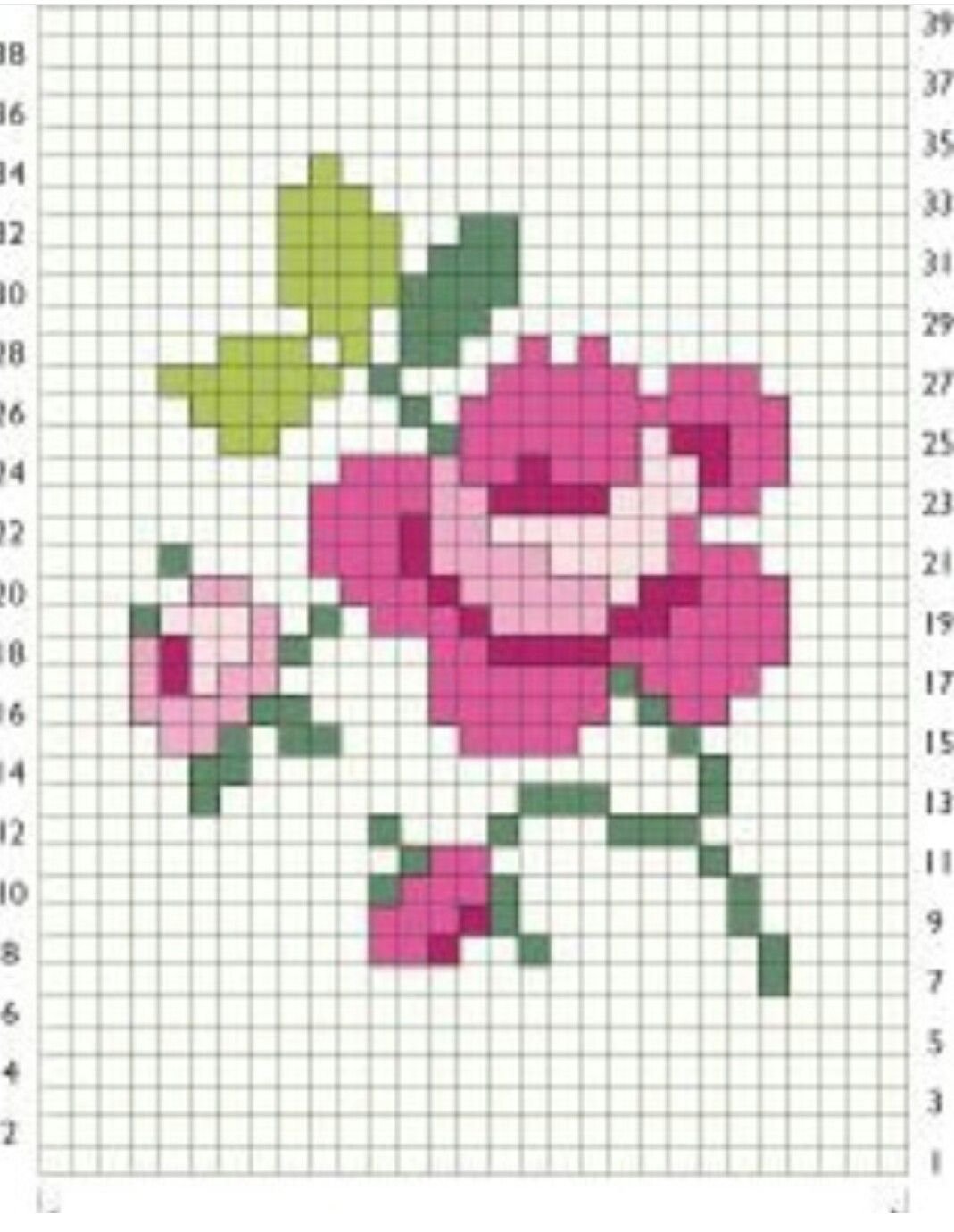 Маленькие цветочки крестиком