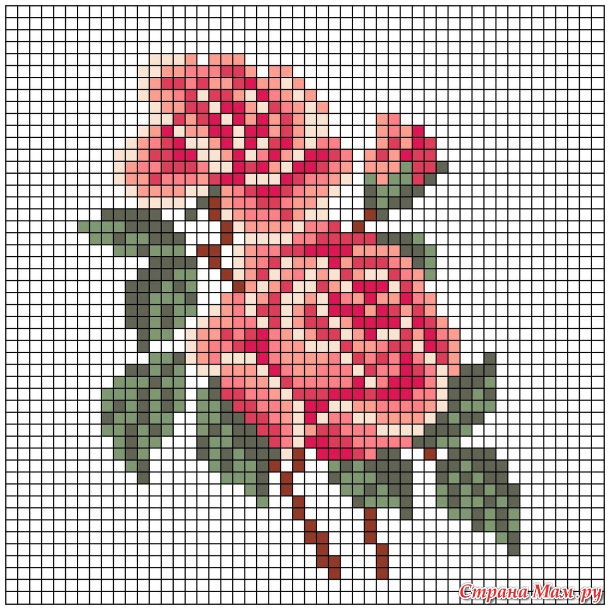 Схемы для вышивания крестом розы