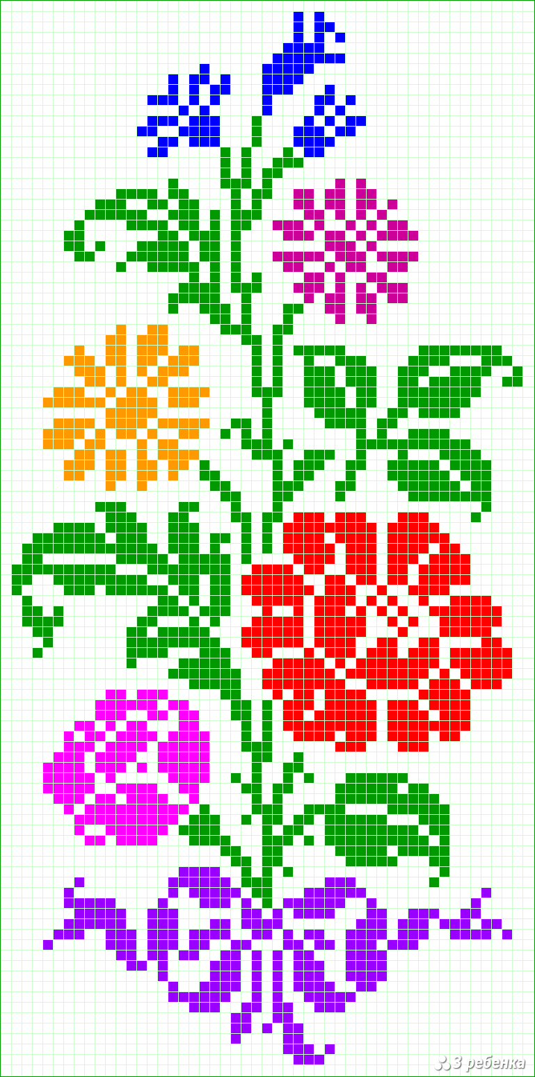 Цветы по клеточкам