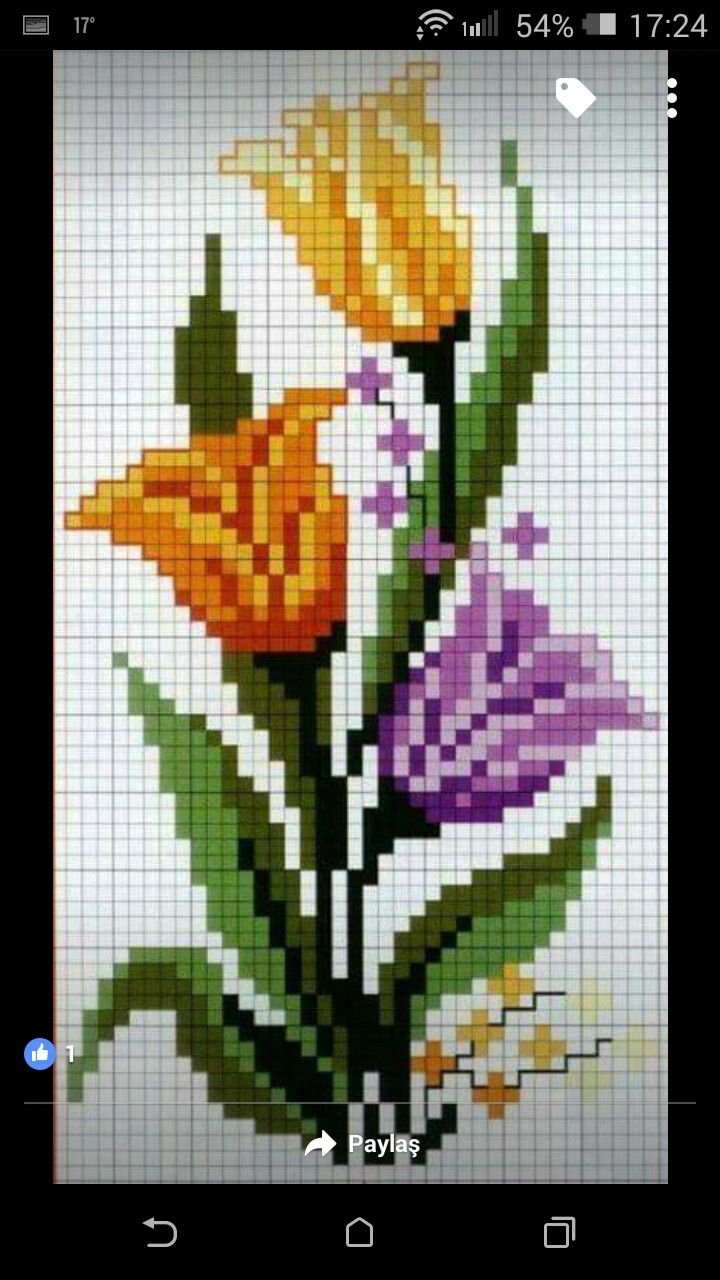 Розы вышитые крестом