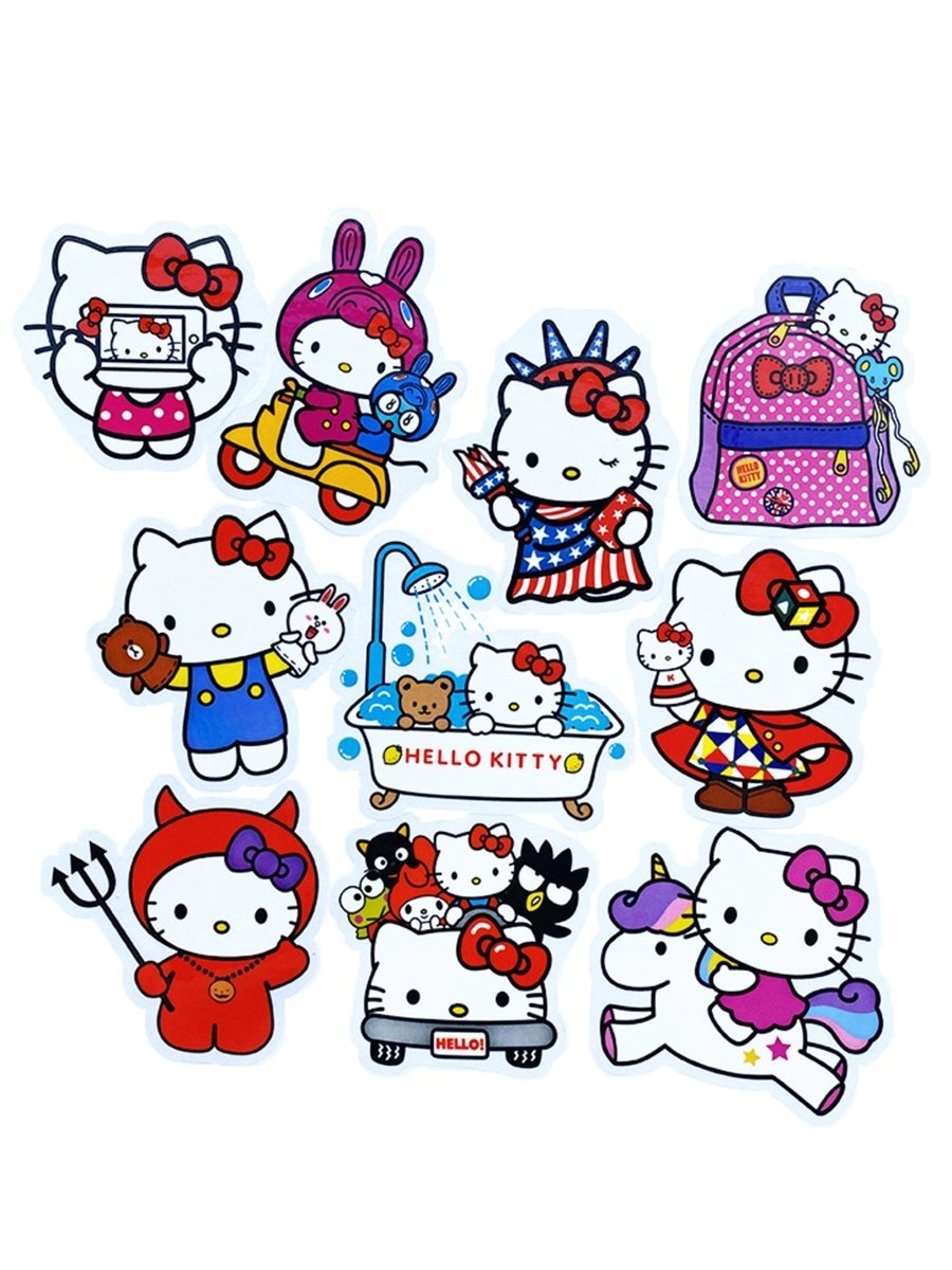 Новогодние наклейки с hello Kitty