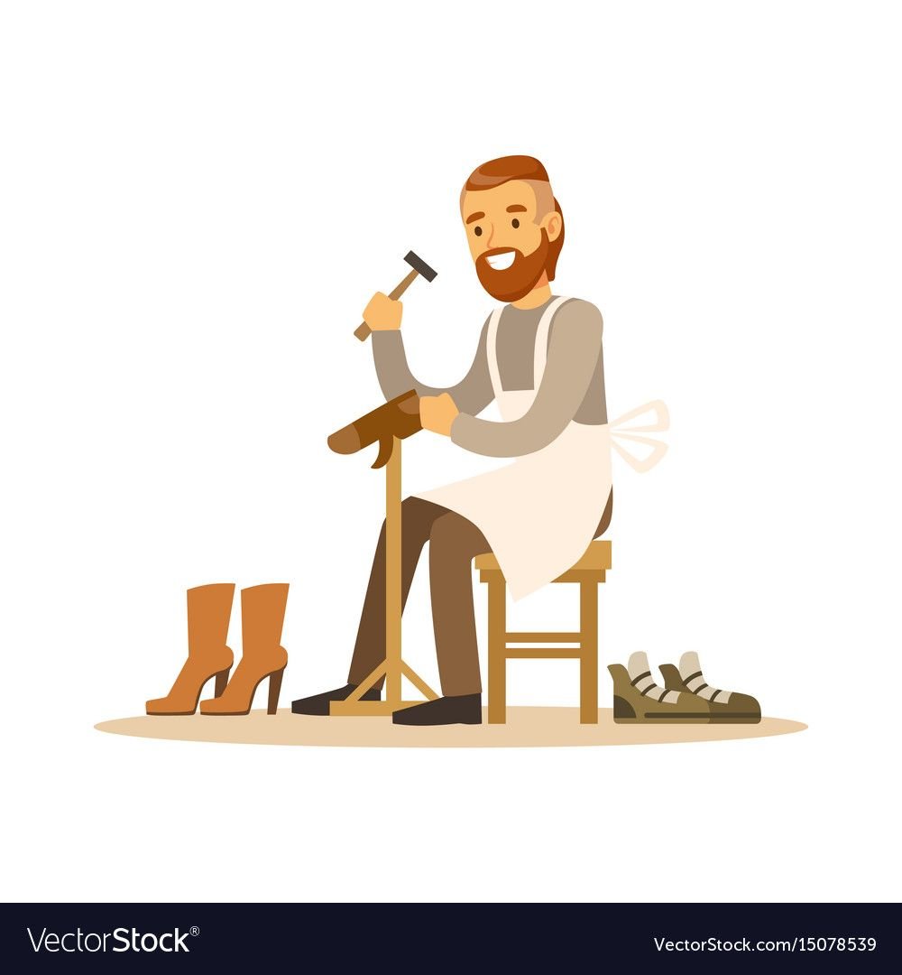 Сапожник на прозрачном фоне