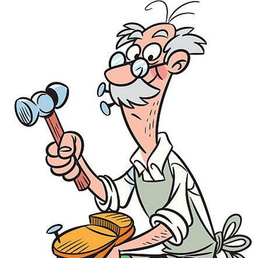 Сапожник на прозрачном фоне