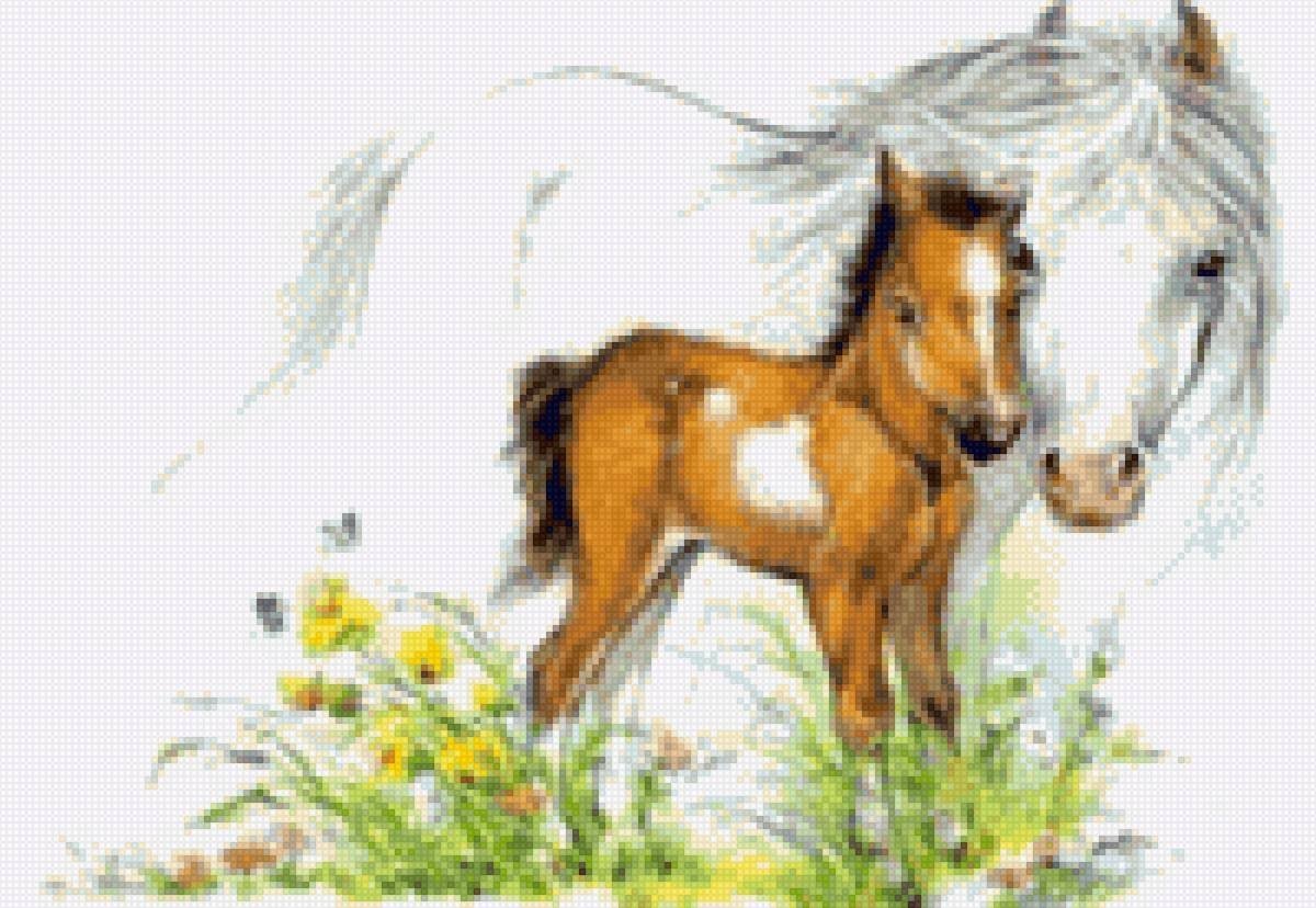 Мама на лошади рисунок