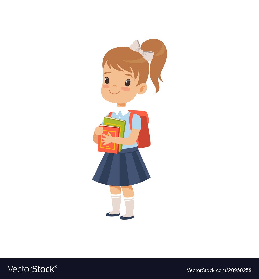 Девочка школьница с портфелем