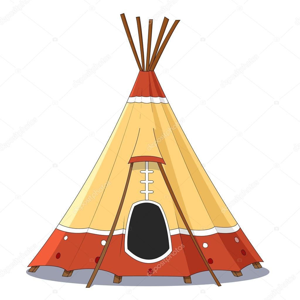 Чум жилище на белом фоне