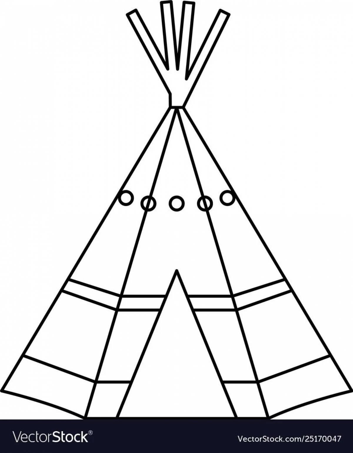 Саамский чум Северное сияние