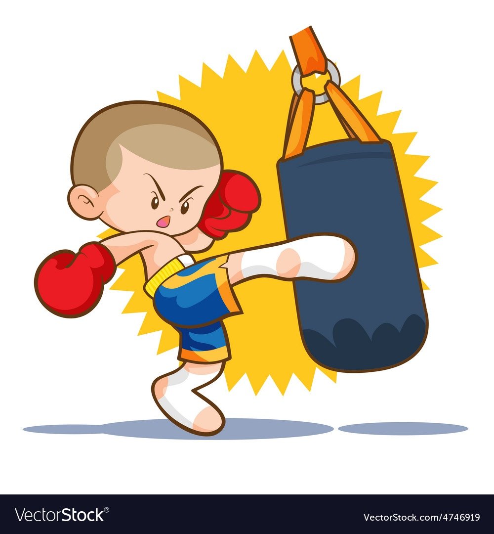 Кикбоксинг дети вектор