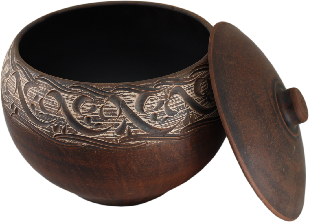 Горшок для запекания с крышкой (чугун, черный 0,550 мл)