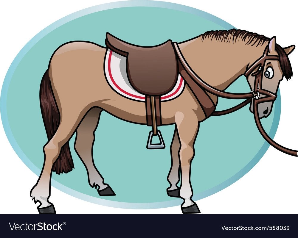 Лошадь седло мультяшная