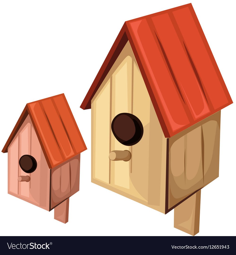Птичка с домиком вектор