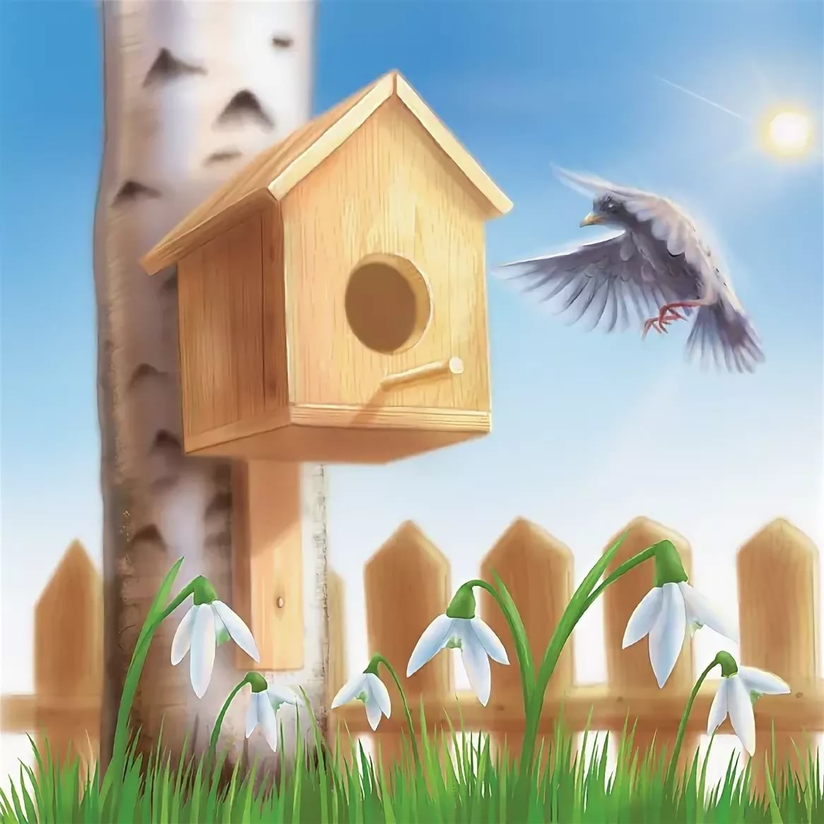 Фон для аппликации скворечник